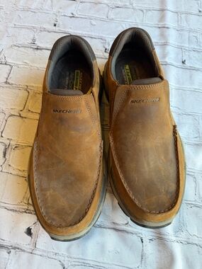 Skechers Relaxed Fit Goga Mat Arch Men’s Brown Slip On Shoes Size 11 Goodyear